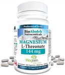 Magnesium L-Threonate - Magtein. 2,000 mg w/ 144 mg of Elemental Chelated Magnesium. 120 Veggie Capsules (40-day supply)