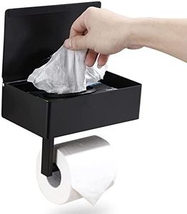Toilet Paper Holder Stainless Steel Wall Mounted Roll Paper Holder Hidden Wipe Storage Holder with Shelf Cellphone Display for Home Bathroom Kitchen Washroom Hotel