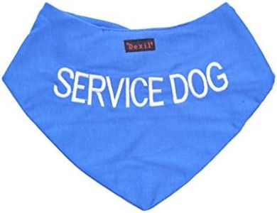 SERVICE DOG Blue Dog Bandana quality personalised embroidered message neck scarf fashion accessory Prevents accidents by warning others of your dog in advance