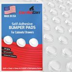 Clear Soft Close Cabinet Door Bumpers - Made in USA - 1/2" Diameter Sound Dampening Adhesive Transparent Rubber Pads - Circular Flat Top 50 PCs