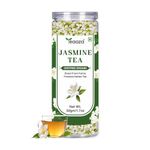 Teaaza Jasmine Tea - 50gm - 50 Cups | Sun dried Jasmine Flowers For Stress Relief, Improved Heart Health & Weight Management | Caffeine Free - Herbal Tea - Flower Based | Jasmine Flower Tea