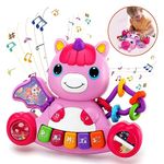 Baby Girl Toys 0 Months Plus Musical Unicorn Baby Piano Toys 0 6 12 18 Months Interactive Early Learning Toys for Girls Christmas Birthday Gifts