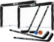 Premier Sports - Kids Hockey Set – (4) Sticks, (2) Mini Goals, (1) Foam & (1) Standard Balls – Complete Beginner Set for Ages 3-9