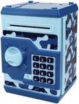 Augoing Piggy Bank,Electronic Money Banks for Boys Girls,Smart Cash Scroll Saving Box for Children with Safe Code,Cash Coin Can for Kids. (Camouflage Blue)