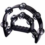 igadgitz Xtra U7236 Double Half Moon Tambourine - Black