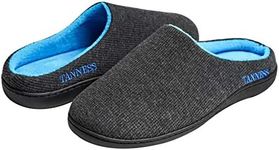 TANNESS Two-Tone Memory Foam Mens Slippers | Anti Sweat Slippers with Rubber Sole and Slip-On Closure | Perfect for Indoor Outdoor and Summer Gifts | (Size 10 and 11)