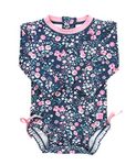 RuffleButtsÃ‚® Baby/Toddler Girls Moonlit Meadow One Piece Rash Guard - 0-3m