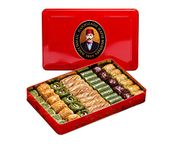 Hafiz Mustafa 1864 Istanbul Baklava Pastry Box - Baked Baklava Dessert Snacks Made from Fresh Phyllo Dough Sheets, Pistachio, Hazelnut, Walnut - Turkish Sweets Tray Gift Ideas for Birthday, Christmas