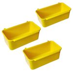 Birds Mini World Food & Water Feeder Cup, Tray For Birds, Pets In Cage, Balcony Food Grade Plastic Bowl With Hanging Support (Multi Colourcolour) (Pack Of 3 Random Colour(Medium Size)) - 12 X 5 X 7 Cm