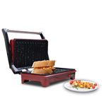 Wonderchef Sanjeev Kapoor Tandoor Mini Plus| Crimson Edge Electric Contact Grill & Sandwich Maker|3-in-1 Appliance| 700 Watt | Healthy Non-Stick Coating|1 Year Warranty| Red