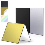 DUCLUS Light Reflectors for Photography Kit, 2 Pcs 12x8 in Foldable Light Reflector Board and 3 Pcs 12x12 Photo Background Shooting Table, Photography Props for Product, Food Photo.