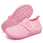 Racqua Baby Todder Water Shoes Boy's Girl's Quick Dry Barefoot Shoes Non-Slip Swim Pool Aqua Shoes(Baby/Toddler), Pink, 18-24 Months Infant