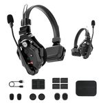 Hollyland Solidcom C1 Full-Duplex Wireless Headset Intercom System for 1100ft Communication Group Talk, Single-Ear Headset with 1 Master & 1 Remote Headphone（2 Users）