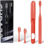 CURA32 Electric Toothbrush - Waterproof Ultrasonic Toothbrush with 37500 VPM High-Frequency Vibrations, Soft Dupont Bristles & 2-Min Timer - Deep Cleaning for Teeth and Gums (Orange)