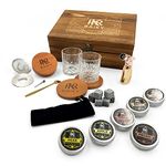 BAIKY Cocktail Smoker Kit with Torch - Old Fashioned Smoker Kit - Range of Flavors - Versatile - 2 Glass Cup - 2 Coaster - Whiskey Stone - Great Gift Idea - Bourbon Smoker Kit with Torch (no Butane).