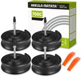 HAKULA MATATA 4 Packs 700x25C-32C Road Bike Inner Tubes with FV 80 Valve Stem, Bicycle Butyl Inner Tube 25C/28C/30C/32C Replacement for Road Bikes, 4 Pcs (Presta Valve 80mm)