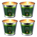 Aharhora Citronella Candles Outdoor Indoor 6 OZ 4 Pack 128 Hours Citronella Candle Set for Outside Party Patio BBQ Deck Garden Yard Camping