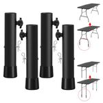 Feeloco Table Leg Extenders for Folding Tables, 4 Pack Table Risers for Straight and Bent Legs, Adjustable Table Height Extenders for Rise (4 PCS - 7.8 Inch)