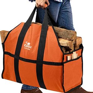 Cougar Outdoor Firewood Carrier Log Holder – Waterproof Firewood bags, Extra Large Capacity, Heavy Duty Canvas, Wood Carrier for Firewood, Camping, Wood Fire Stove and Fireplace, Best Bag for Him