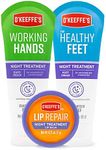 O'Keeffe's Night Treatment Combo Pack Including Working Hands Night Treatment Hand Cream, Healthy Feet Night Treatment Foot Cream and Lip Repair Night Treatment Lip Balm