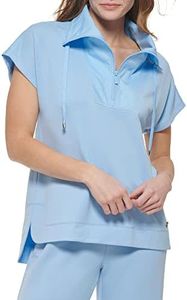 Calvin Klein Womens Sportswear Blouse, Ocean Combo, X-Large, Iceburg, Small