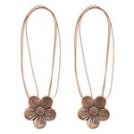 uxcell 2 Pack Magnetic Curtain Tiebacks 23.6 Inch Curtain Holdbacks Window Tieback Clips Decorative Rope Curtain Holdback Holder Copper Tone