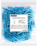 Heat Shrink Butt Connectors, 16-14 AWG 100Pcs Blue Waterproof Electrical Crimp Wire Splice for Marine, Cable, Wiring