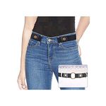 Ladies Elastic Belt Invisible No Buckle Belt for Women Men Black Adjustable Stretch Waist Belt Jeans Belt No.1 Black Suit Waist 22-34 inches