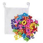 THE TWIDDLERS - 100 PCS Bath Foam Letters with Mesh Bag - Educational Play Toy