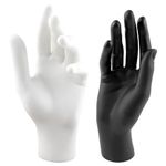 Framendino, 2 Pack Left Right Female Mannequin Hand Jewelry Display Holder Hand Model for Watch Ring Gloves White Black