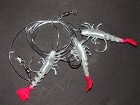 SUPER CATCH PRAWN SHAD RIG LURE 3 x 6/0 HOOK BOAT BASS COD SEA FISHING LINE CLIP