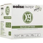 Boise X-9 Multi-Use Copy Paper, 8.5" x 11" Letter, SPLOX (Easy Carry Box), 92 Brightness, 20 lb, Reamless (2500 Sheets)
