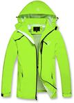 GIISAM Mens Windproof Jacket Waterproof Lightweight Mountain Sport Jacket for Men Hooded Windbreaker Raincoat, A#fluorescent Green, Medium