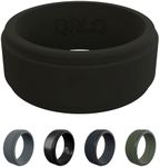 QALO Men's Silicone Ring, Black (Si