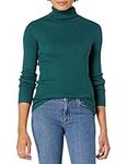 Amazon Essentials Women's Slim-Fit Lightweight Long-Sleeve Turtleneck Jumper, Forest Green, XL