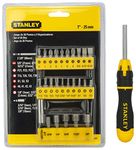 STANLEY 68-071-23 Insert Bit Chrome-Vanadium Screwdriver Set (26-Pieces) & STANLEY STHT68010-8 Magnetic Holder Ratcheting Screwdriver with 10 Bits, Chrome Vanadium Steel