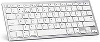 OMOTON Bluetooth Wireless Keyboard for iOS Compatible with New iPad 10.2/10.9-inch iPad Air 4/3, iPad Pro 12.9/11, iPad Air/Pro/Mini, iPhone and More, QWERTY, Silver