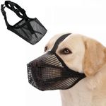 Dog Muzzle,Soft Nylon Muzzle Breathable Mesh Muzzle Dog Training Muzzle Dog Mouth Mask with Rounded Mesh for Biting Barking Chewing with Adjustable Straps(L)