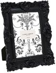 Isaac Jacobs International Laura Ashley Chunky Resin Picture Frame (4x6, Black)