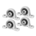 HiPicco Pillow Block Bearing, 4Pcs KP08 Flange Mounted Pillow Bearings - Bore 8mm/0.31" ID Self Alignment Zinc Alloy Plummer Block Bearing for Diameter 8mm Linear Shaft Rod