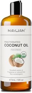MAYJAM Organic Fractionated Coconut Oils Liquid 16oz, 100% Pure & Natural USDA Certified Cold Pressed Coconut Carrier Oil for Face Skin & Hair Moisturizing, Body Massage Oil for Essential Oils Mixing
