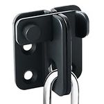 Sayayo Shed Lock Gate Lock Door Bolt Lock Gate Latch Tiny Padlock Hasp for Wooden Gates Garden Shed Cupboard Pet Cage, Stainless Steel Matte Black, EMS3001-B