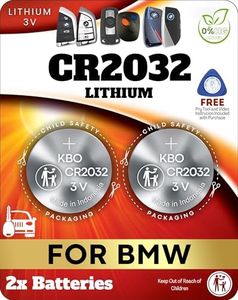 Key Fob Battery for BMW CR2032 (2 Pack) – OEM Remote Replacement for BMW Key X1, X3, X5, X7, 3-Series, 5-Series, 7-Series – Battery for Key Fob for BMW with Fitment Guide