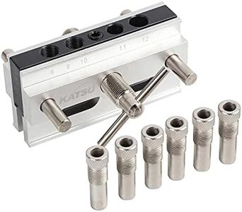 KATSU Self Centering Dowelling Jig Kit, Metric Sizes, Hole Drilling Guide Woodworking Positioner Locator Tool for Thick Timbers 105408