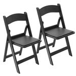 Durabull - Fold Up Chairs for Indoor & Outdoor use. Waterproof Foldable Chairs for Dining, Office, Garden, Patio, BBQ, Functions & Events. No Assembly (Black Resin, 2 Pack)