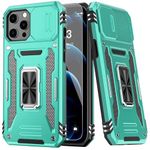 MERRO for iPhone 12 Case/iPhone 12 Pro Case with Screen Protector,Sliding Camera Cover,Military-Grade Cover with Magnetic Stand Phone Case 6.1" Turquoise