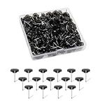 Black Drawing Pins for Cork Board,120 Pcs Push Pins for Notice Board,Thumb Tacks for Wall Hangings,Flat Head Push Pins for Bulletin Board,Plastic Thumb Tacks Steel Point in Reusable Box