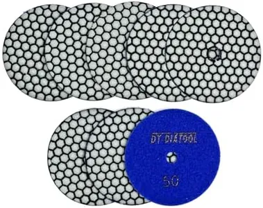 DT-DIATOOL Dry Diamond Polishing Pads 4 Inch for Granite Marble Quartz Stone Countertop Tiles 8 Pieces Grits 50