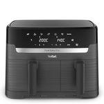 Tefal Easy Fry Dual Zone Digital Air Fryer, 2 Drawers, 8.3L, 8in1, Air Fry, Extra Crisp, Roast, Bake, Reheat, Dehydrate, 6 Portions, Non-Stick, Dishwasher Safe Baskets, Grey EY901HG0