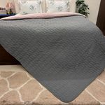 Urban Space Ultra Soft Quilted Winter Solid Comforters for Double Bed | 200 GSM | Fluffy Microfibre Reversible Solid AC Blanket/Duvet for Luxury (Grey & Rose - 88 X 95 Inches or 225 cm X 240 cm)